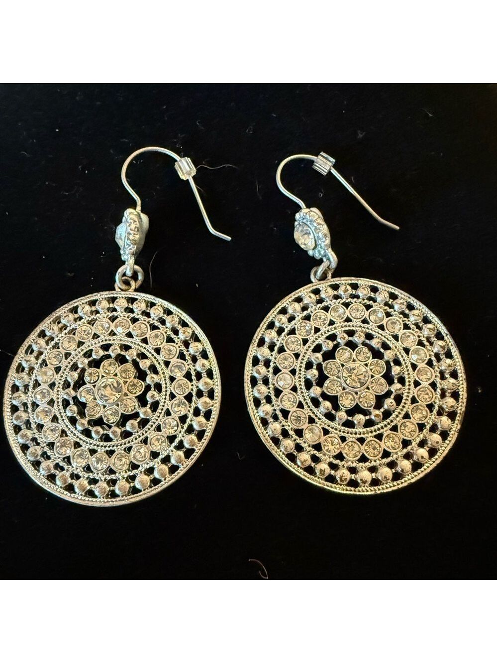Intricate Silver Circle Earrings